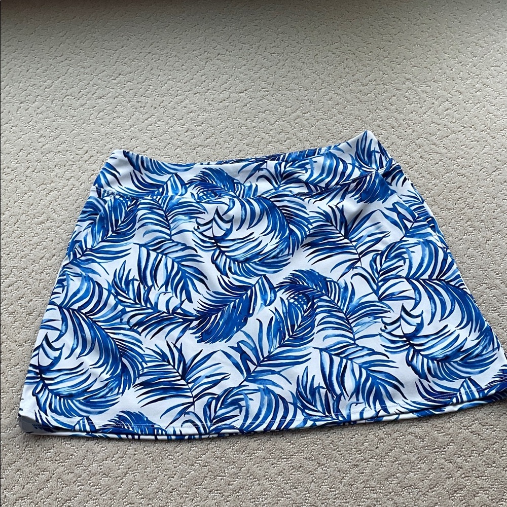 Tommy Bahama Golf Blue White Leaf Print Skort